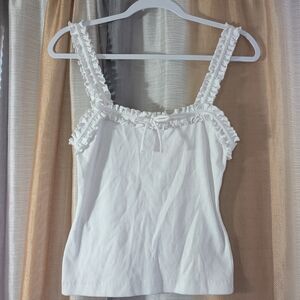 🎉 2 for $20 🎉 Anthropologie White Ruffle Tank Top